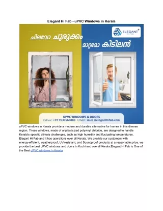 uPVC Windows in Kerala