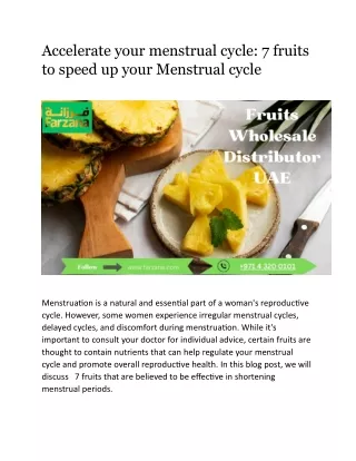 Accelerate your menstrual cycle 7 fruits to speed up your Menstrual cycle