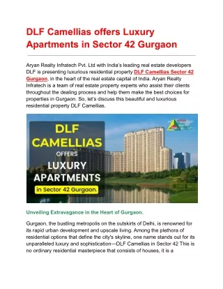 DLF The Camellias in Sector 42 Gurgaon