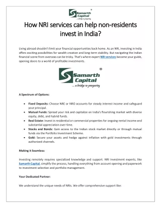 How NRI services can help non-residents invest in India