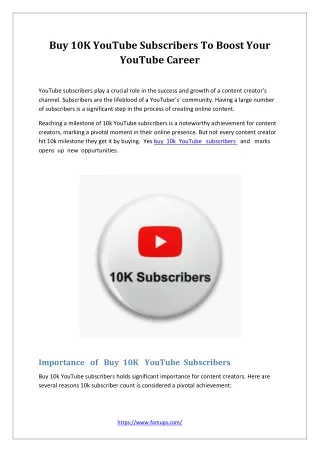 Buy 10K YouTube Subscribers To Boost Your YouTube Career