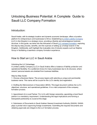 Unlocking Business Potential_ A Complete  Guide to Saudi LLC Company Formation