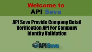 API Seva Provide Company Detail Verification API For Company Identity Validation