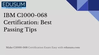 IBM C1000-068 Certification: Best Passing Tips