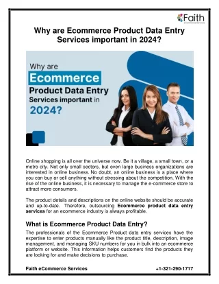 Why are Ecommerce Product Data Entry Services important in 2024
