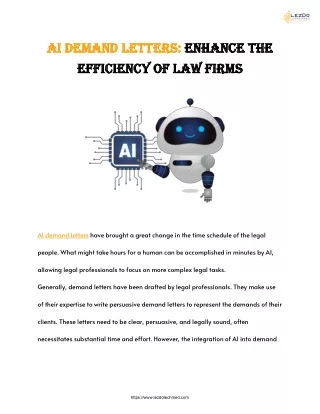 AI Demand Letters: Enhance the Efficiency of Law Firms