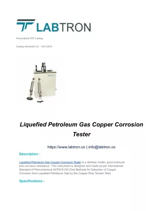 Liquefied Petroleum Gas Copper Corrosion Tester