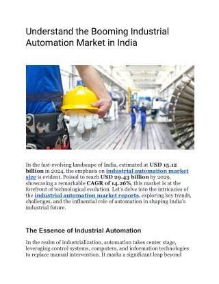 Understanding the Boom in Industrial Automation Market in India