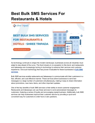 Best Bulk SMS Services For Restaurants & Hotels