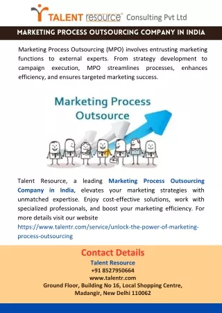 Marketing Process Outsourcing Company in India