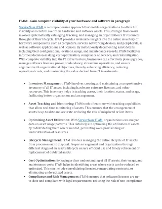 ITAM Gain complete visibility of your hardware and software in paragraph