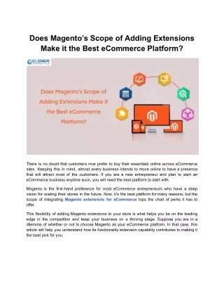 Unlocking eCommerce Success: By using the Power of Magento Extensions for e-comm