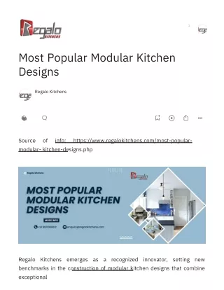 Most Popular Modular Kitchen Designs `