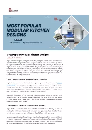 Most Popular Modular Kitchen Designs