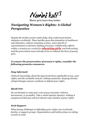 Navigating Women's Rights A Global Perspective