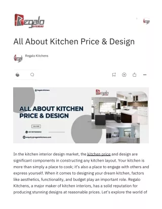 All About Kitchen Price & Design