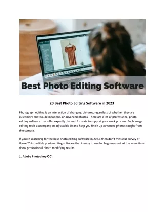 20 Best Photo Editing Software in 2023