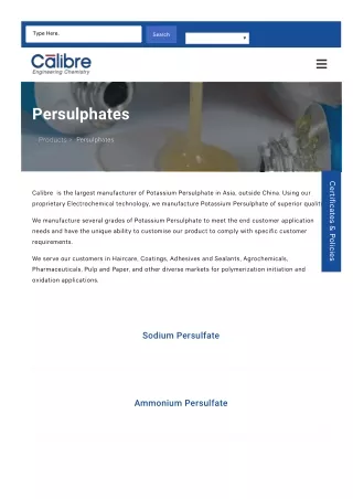 Unveiling the potential of persulphates in the hands of dedicated scientists.