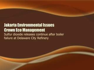 Jakarta Environmental Issues-Sulfur dioxide releases continu
