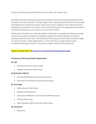 Fluorescence Microscopy Market Overview, Size, Share and Forecast 2031