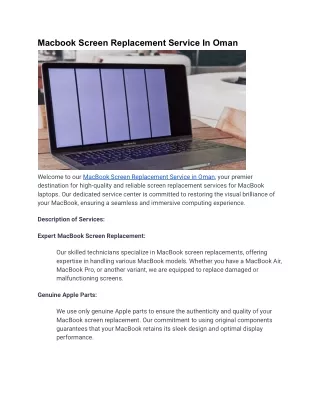 Macbook Screen Replacement Service In Oman