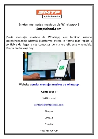 Enviar mensajes masivos de Whatsapp Smtpschool.com