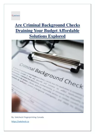 Are Criminal Background Checks Draining Your Budget Affordable Solutions Explored