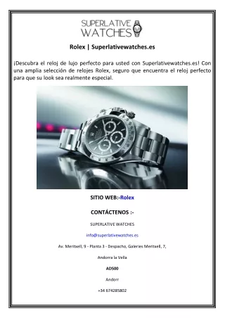 Rolex Superlativewatches.es