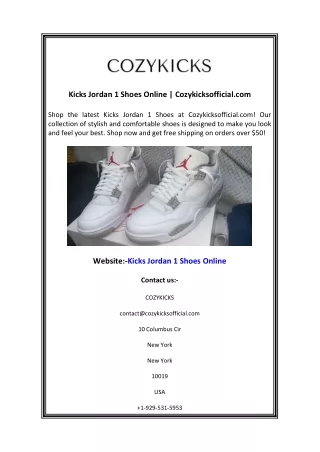 Kicks Jordan 1 Shoes Online  Cozykicksofficial.com