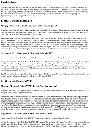 Apa Saja Situs Judi Bola Terbaik di Indonesia?