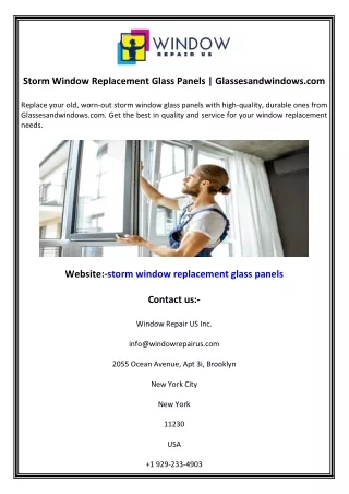 Storm Window Replacement Glass Panels  Glassesandwindows.com