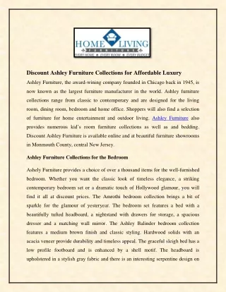 Discount Ashley Furniture Collections for Affordable Luxury