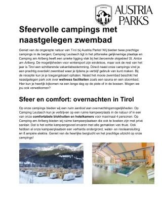 Camping Tirol met zwembad