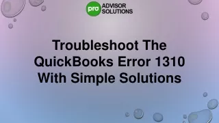 Easy Way To Rectify QuickBooks Error 1310