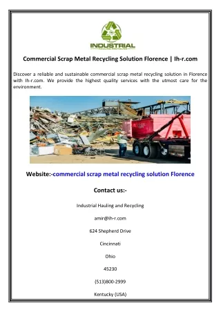 Commercial Scrap Metal Recycling Solution Florence  Ih-r.com