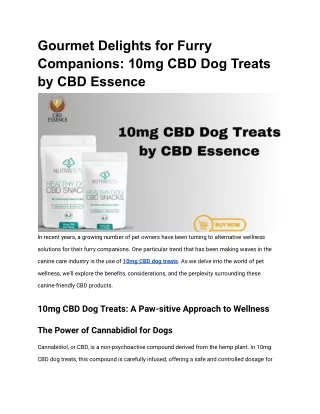 Gourmet Delights for Furry Companions_ 10mg CBD Dog Treats by CBD Essence