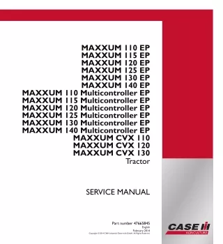 CASE IH MAXXUM 115 EP Europe F4DFE613FA Service Repair Manual