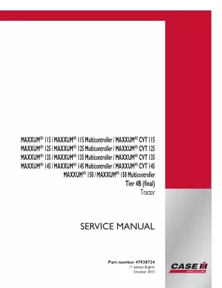 CASE IH MAXXUM 115 Tier 4B (final) Tractor Service Repair Manual