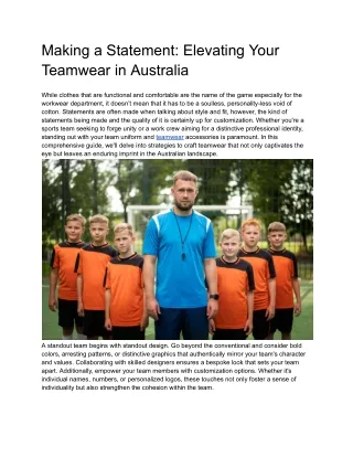 Making a Statement_ Elevating Your Teamwear in Australia