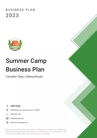 summer camp business plan