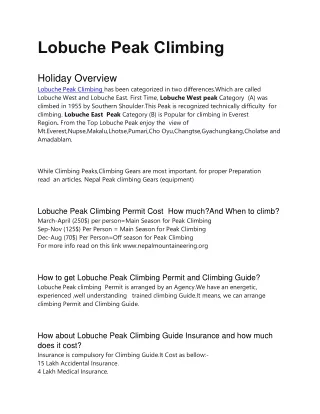 Lobuche Peak Climbing