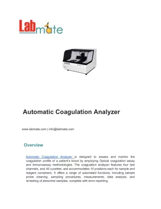 Automatic Coagulation Analyzer