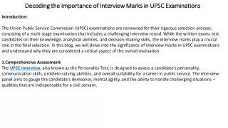 Decoding the Importance of Interview Marks in UPSC
