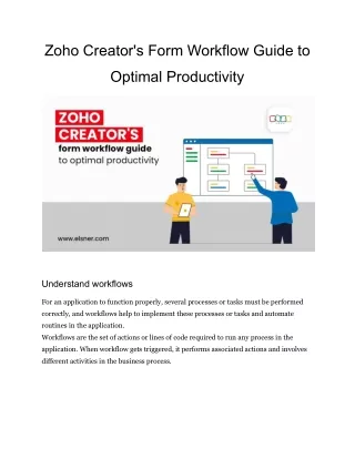 Zoho Creator's Form Workflow Guide to Optimal Productivity