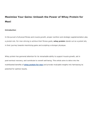 Maximise Your Gains_ Unleash the Power of Whey Protein for Men! (1)