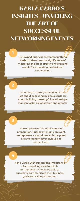 Karla Carbo's Insights - Unveiling the Art of Successful Networking Events