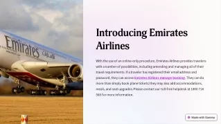 Emirates Airlines Manage Booking