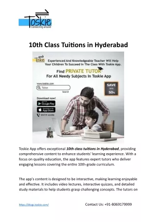 10th Class Tuitions in Hyderabad
