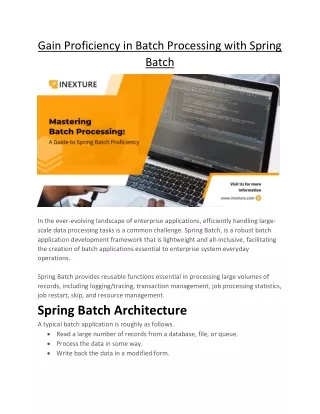 Gain Proficiency in Batch Processing with Spring Batch