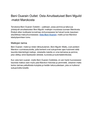 Beni Ouarain Outlet_ Osta Ainutlaatuiset Beni Mguild -matot Marokosta